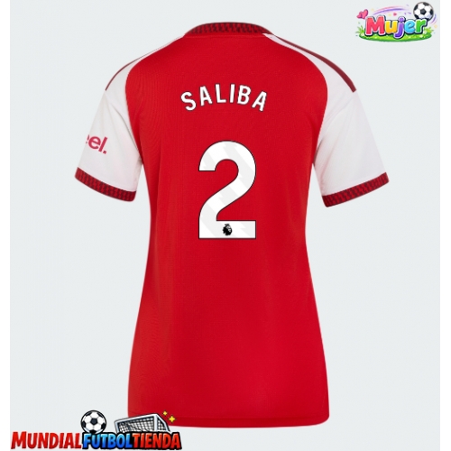 Camiseta Arsenal William Saliba #2 Primera Equipación Replica 2026-27 para mujer mangas cortas